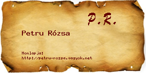 Petru Rózsa névjegykártya